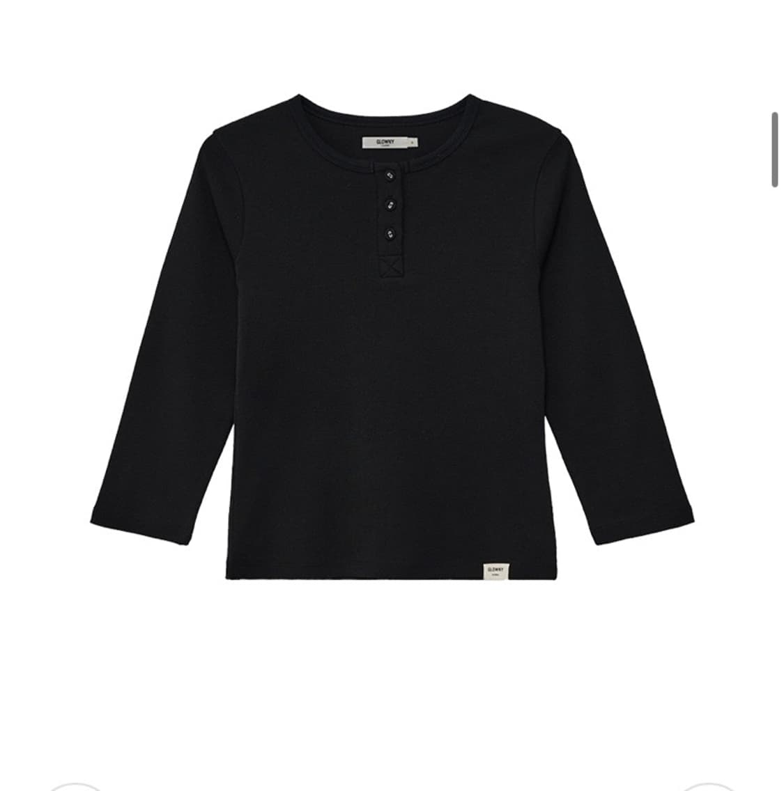 글로니 3/4 BUTTON FLY TEE 블랙 상품이미지1