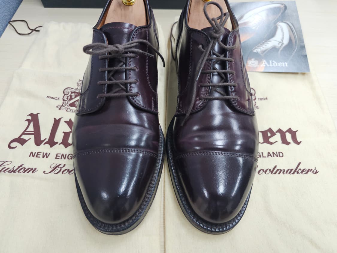 알든 2160 7D 코도반 #8 버건디 캡토 슈즈 상품이미지1