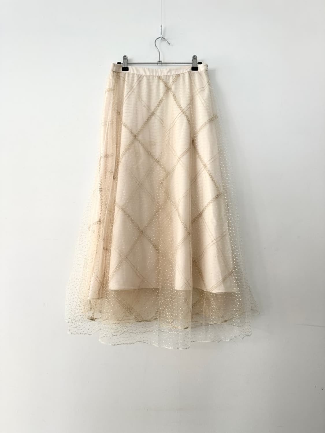 Diagonal pattern glitter tulle skirt  상품이미지5