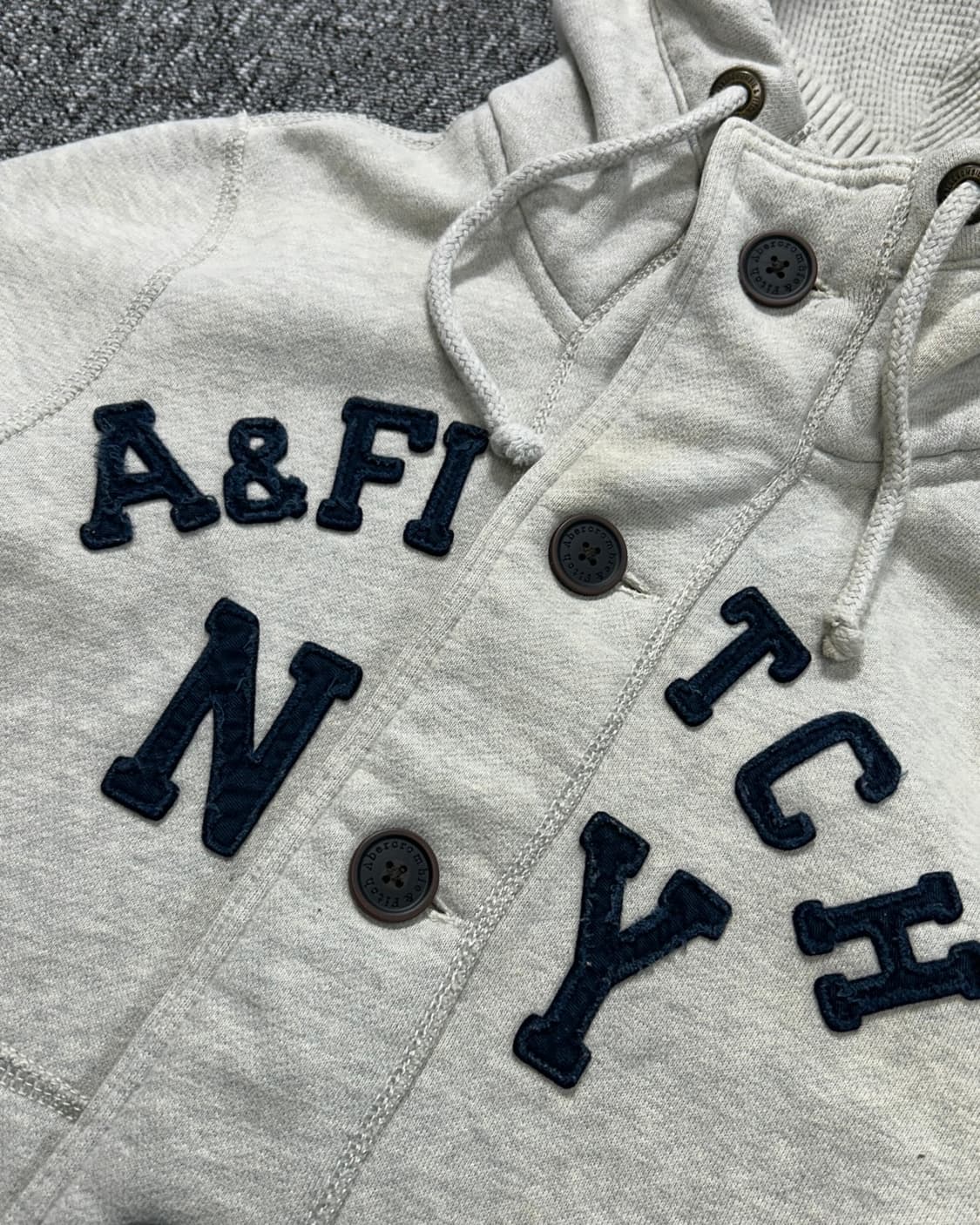 아베크롬비 멜란지그레이 버튼업 후드집업  상품이미지3