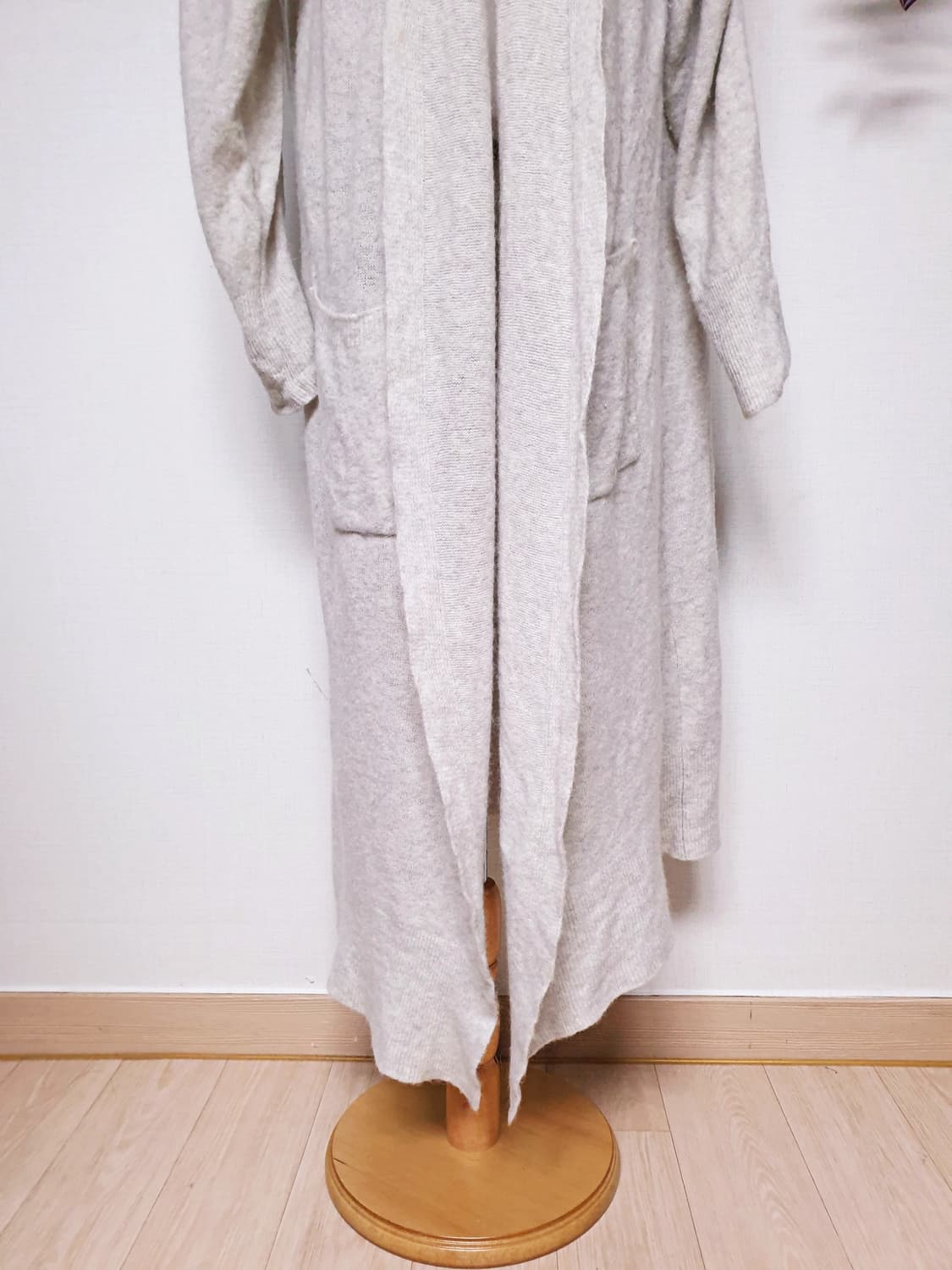 헤지스 알파카 맥시 롱니트가디건 66 멜란지그레이 상품이미지5