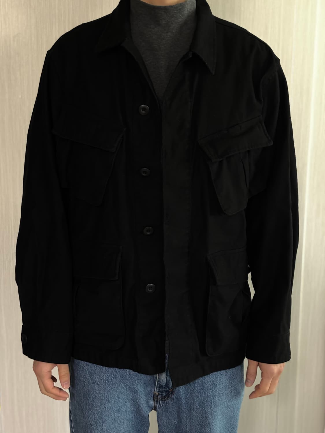 무신사 스탠다드 블랙 사파리 자켓 XL  상품이미지4