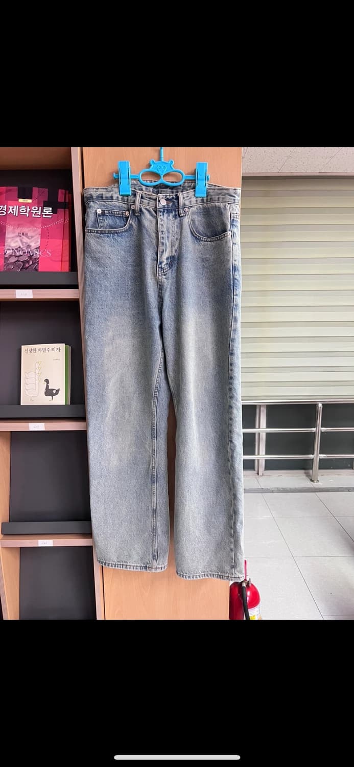 (M) 트릴리온 워싱 와이드 데님 팬츠 (BEIGE BLUE) 상품이미지2