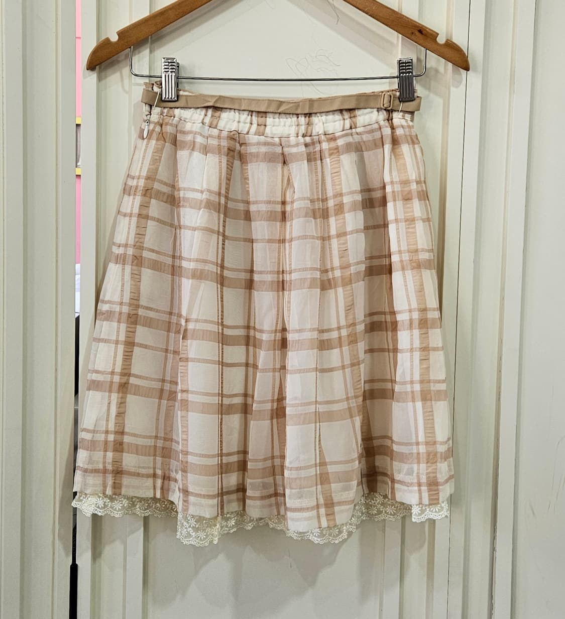 레스트로즈 밀크라떼 체크 스커트 상품이미지6