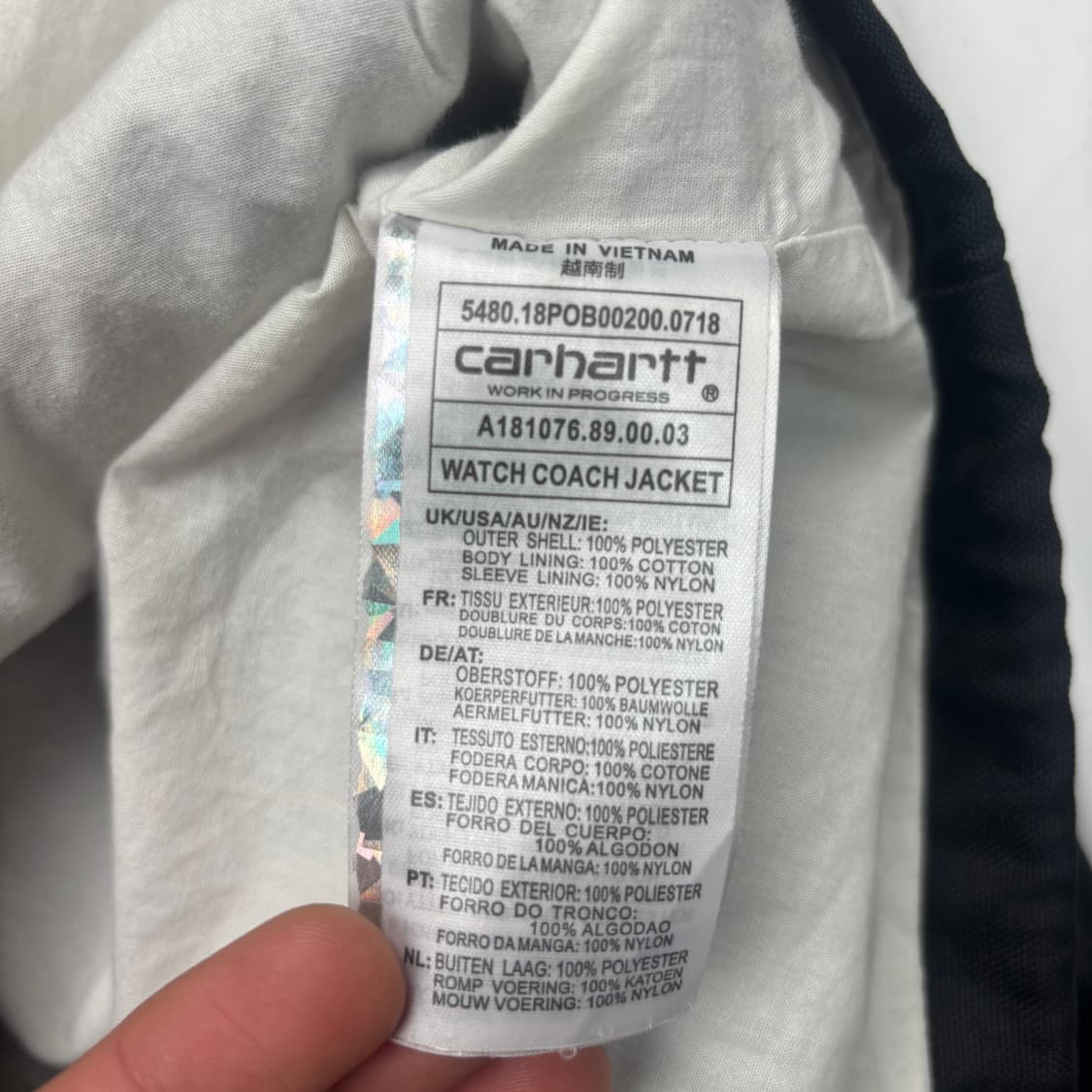 칼하트 Wip 블랙 코치 자켓 L 상품이미지8