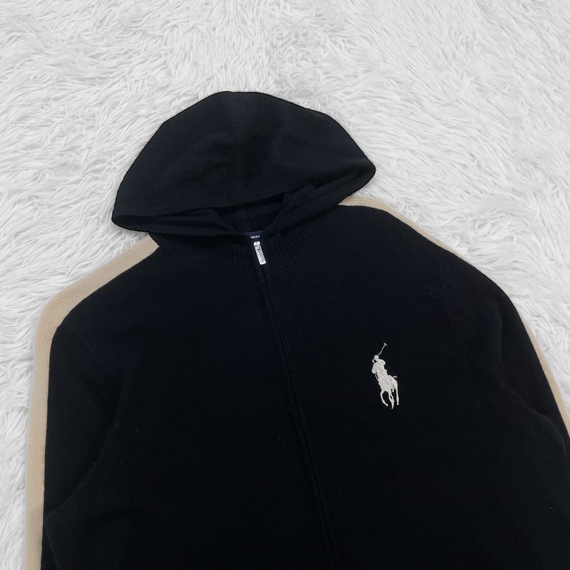 폴로 랄프로렌 빅 포니 니트 후드집업 블랙 상품이미지3