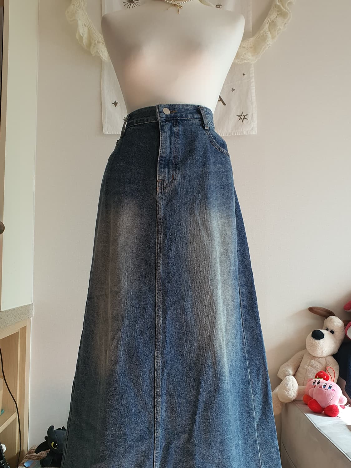 [빈티지] 청 데님 롱 스커트 상품이미지2