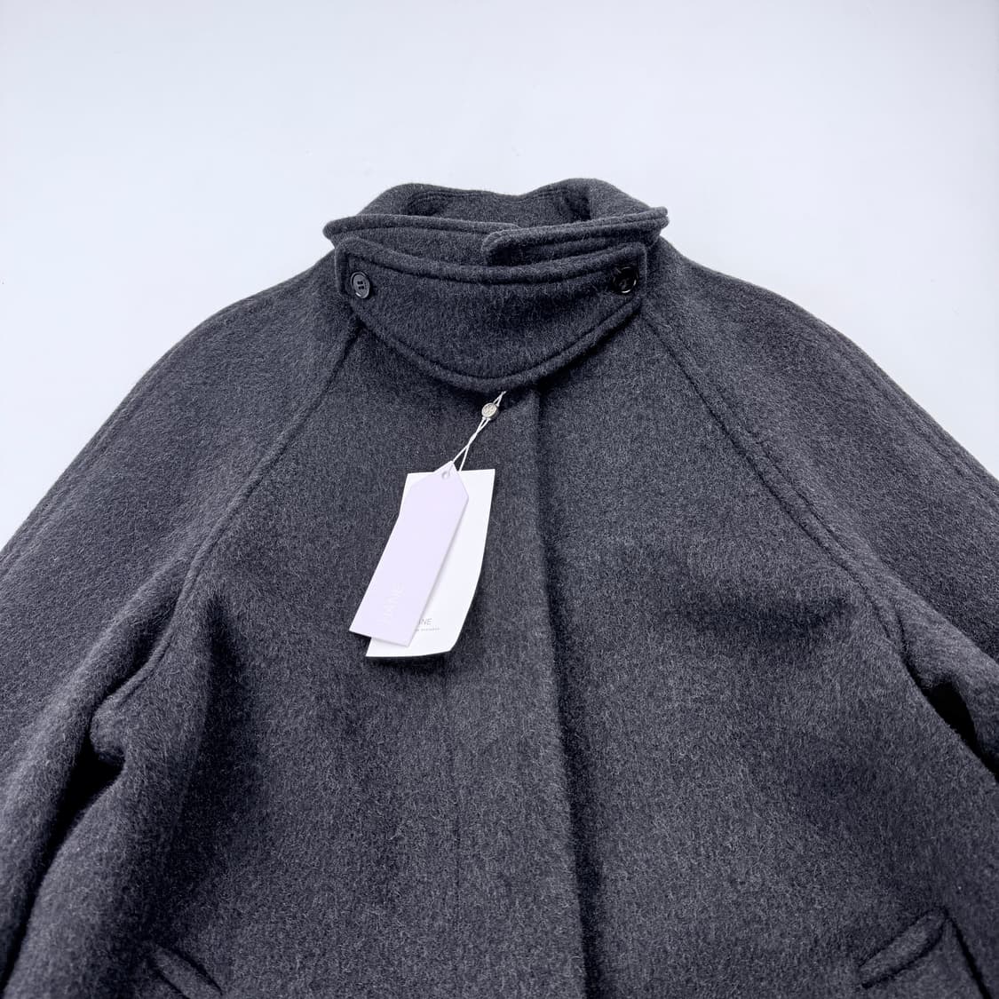 하네 hane 히든버튼 발마칸 울코트 차콜 새상품 상품이미지3