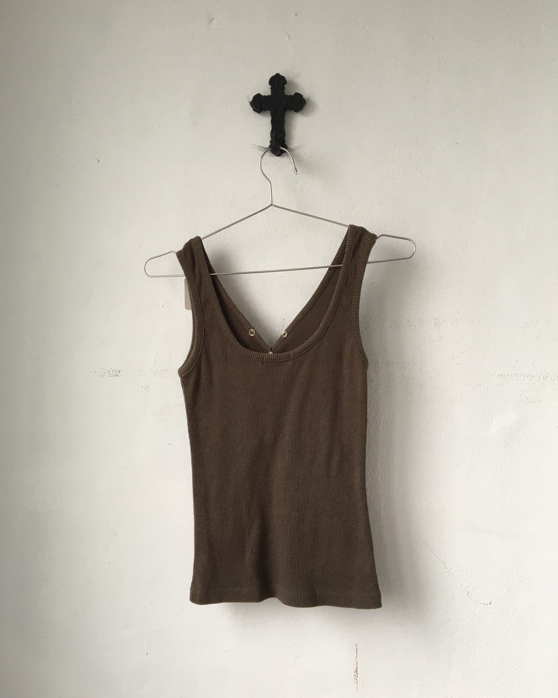 Henry neck ribbed sleeveless 상품이미지2