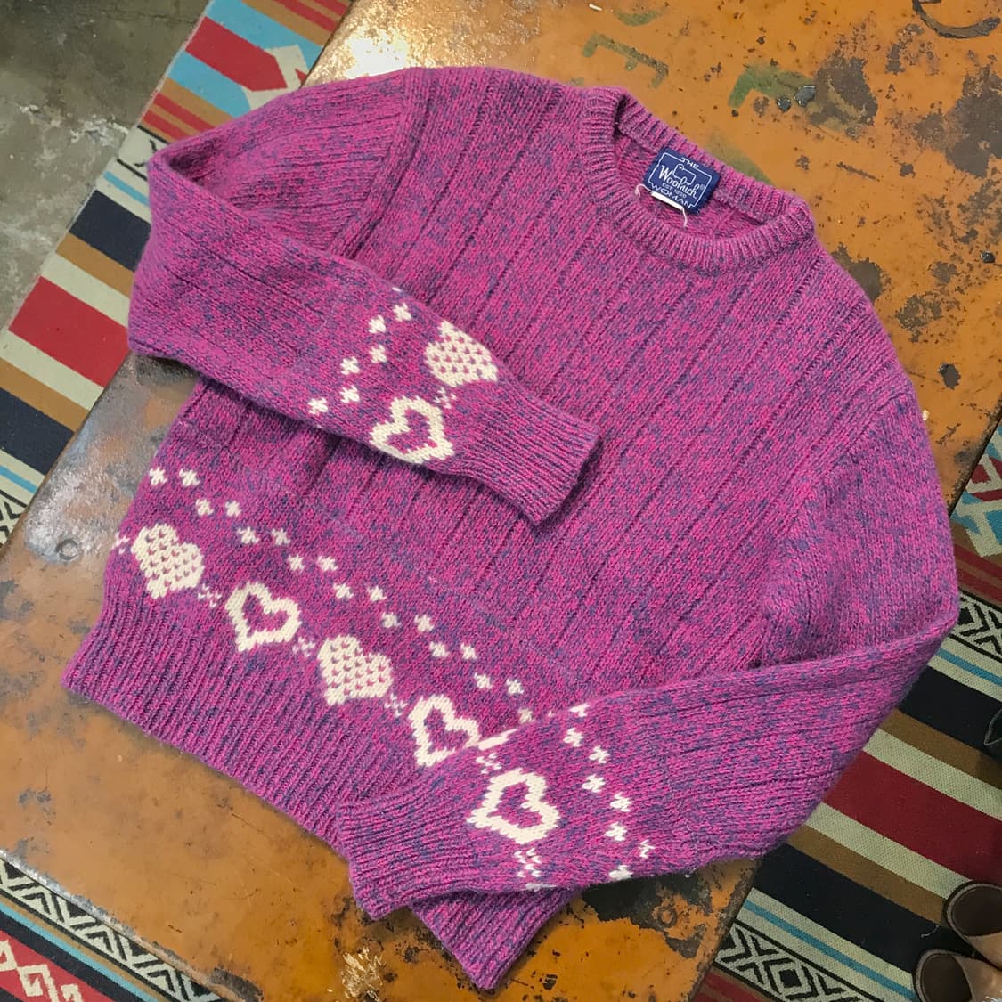 울리치 퍼플 하트 패턴 울 니트 여성 55 66  상품이미지2