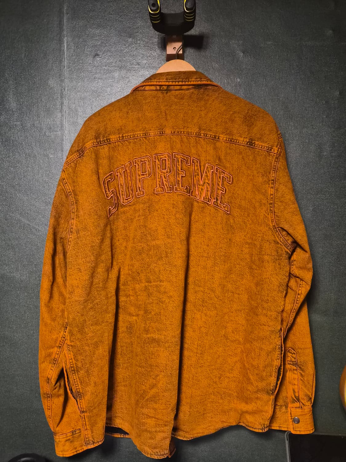 (XL)슈프림 셔링 라인드 데님 워크셔츠 오버다이드 오렌지 팝니다 상품이미지2
