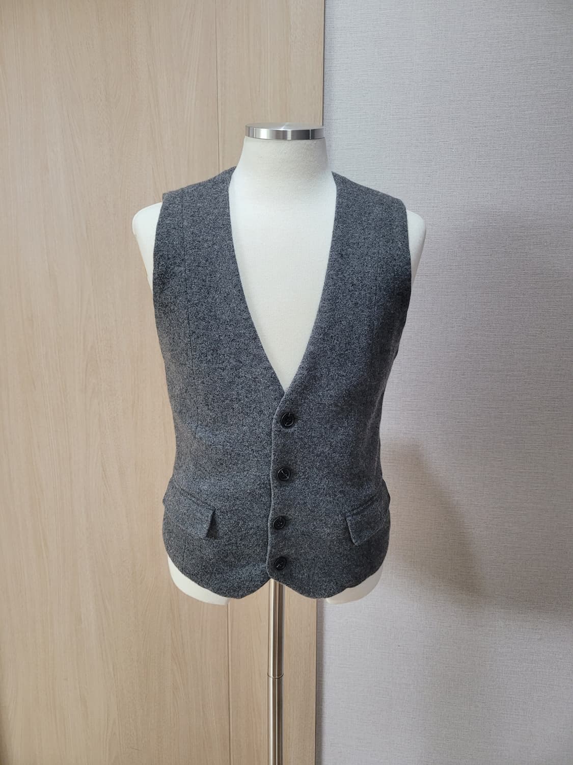 코데즈컴바인 남자 4버튼 모직 조끼 100 그레이 상품이미지2