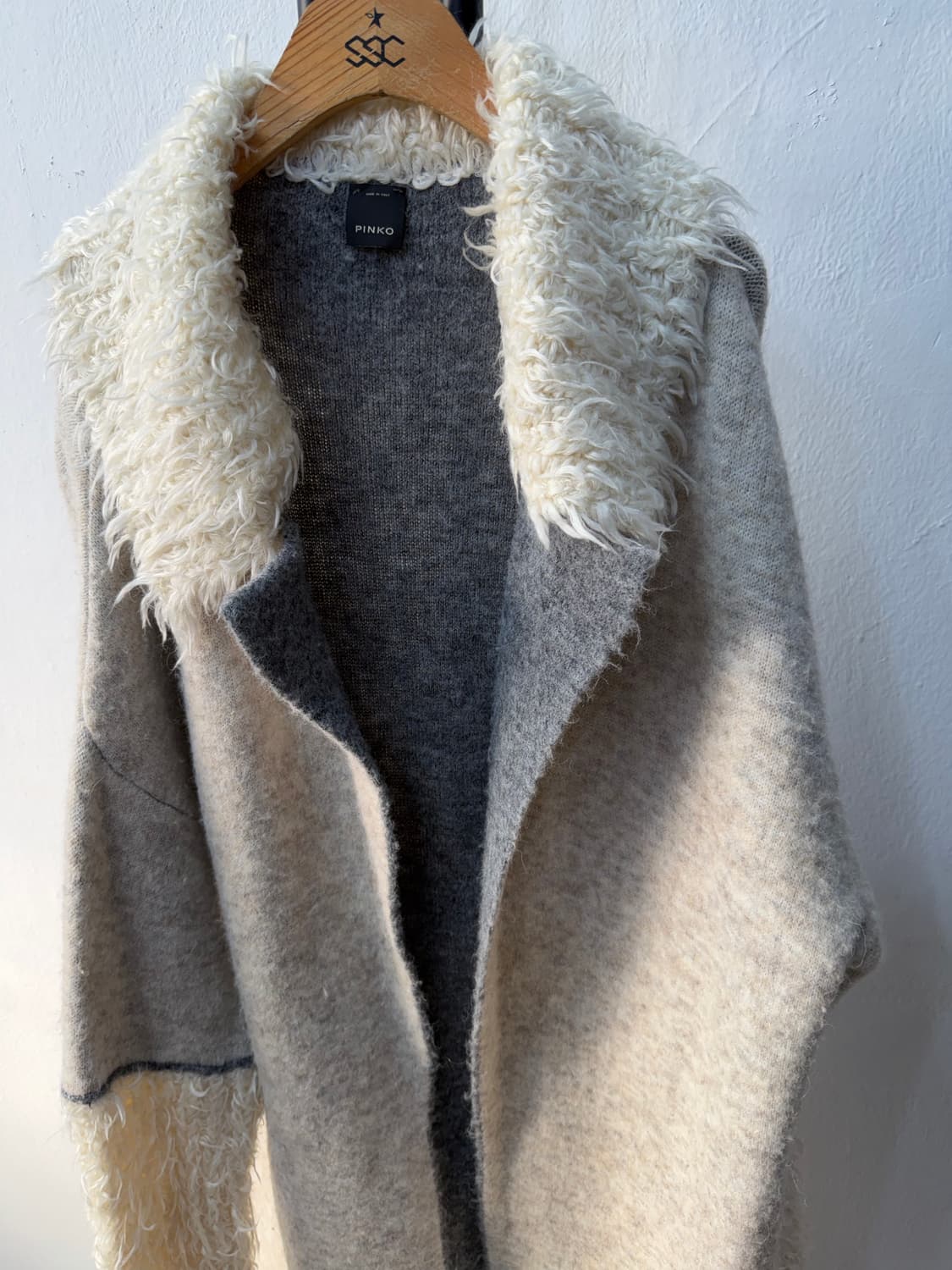 정품) PINKO 핀코 퍼 코트 가디건 S 상품이미지4