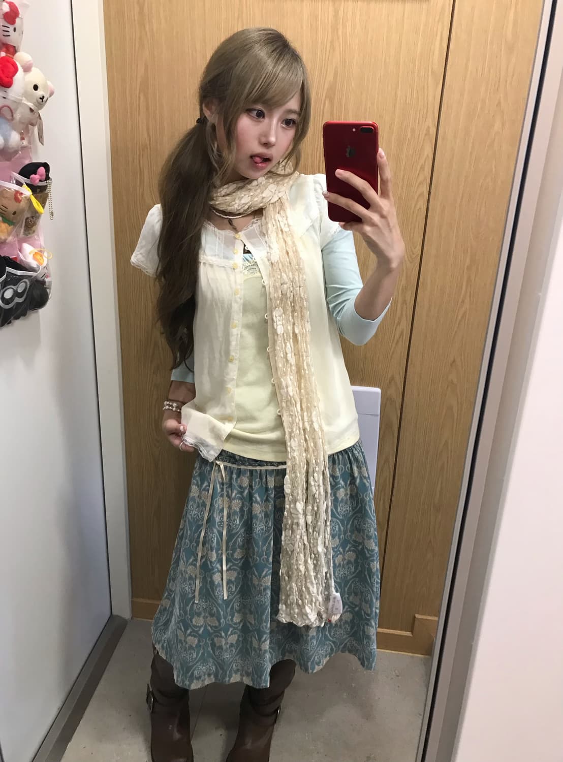 모리걸 하구미 블라우스 블루 버터 여름 코디세트 상품이미지2