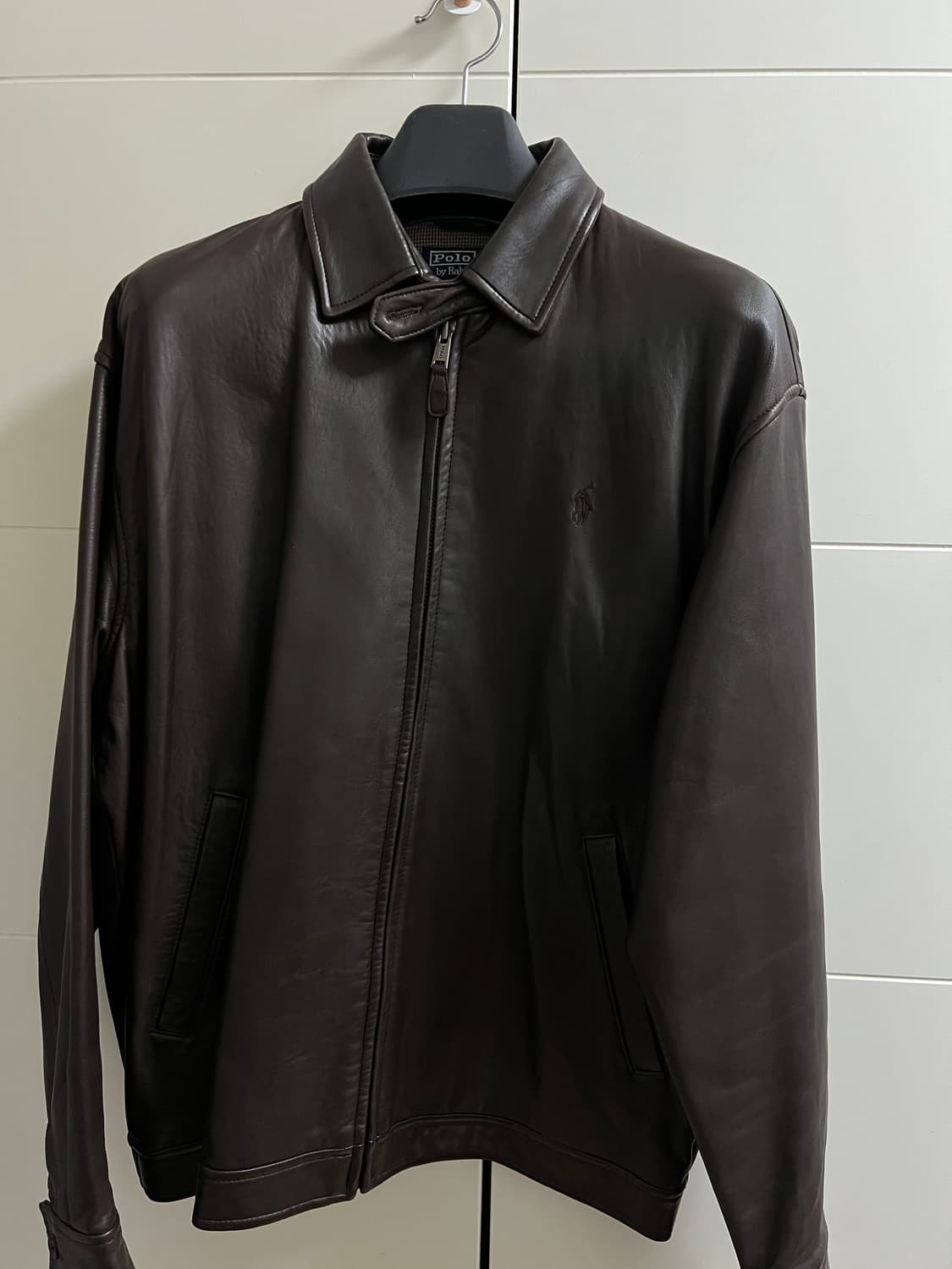 택포28) 폴로 랄프로렌 맥스웰 램스킨 레더 가죽자켓 브라운 M 상품이미지1