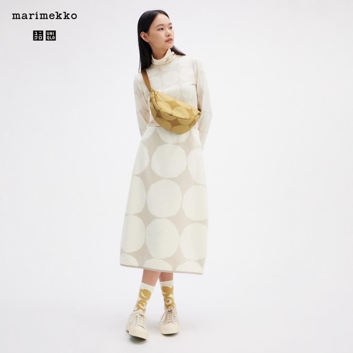 유니클로 마리메꼬 후리스 스커트 아이보리 M 새상품 상품이미지1