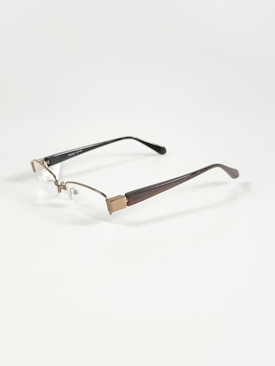 LUXURY EYEWEAR 브론즈 반무테 스퀘어 메탈 빈티지 안경 상품이미지3