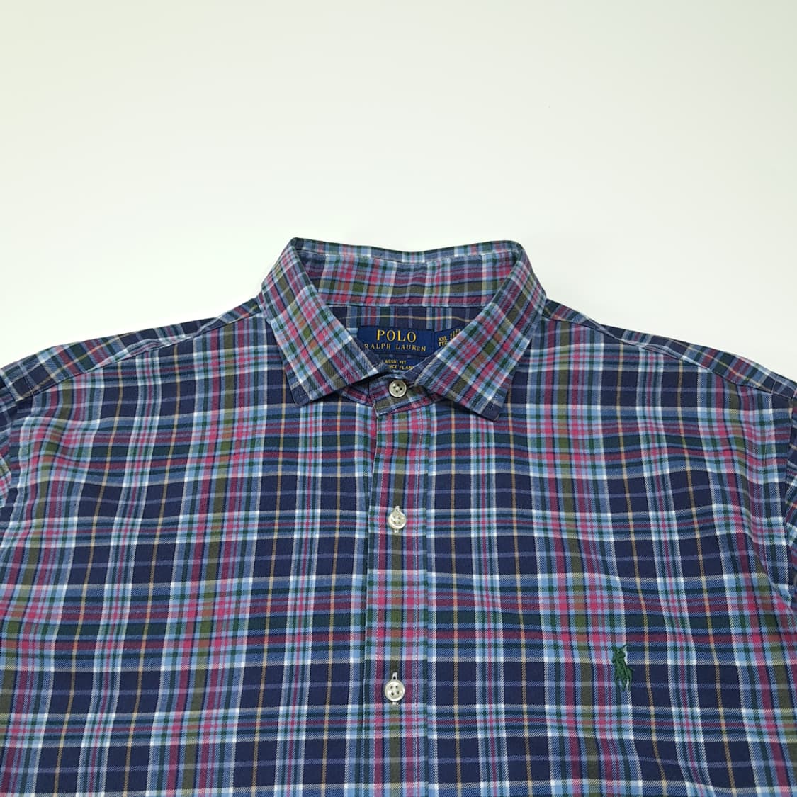 CL855 2XL 폴로 클래식 타탄체크 퍼플네이비 셔츠남방 상품이미지2