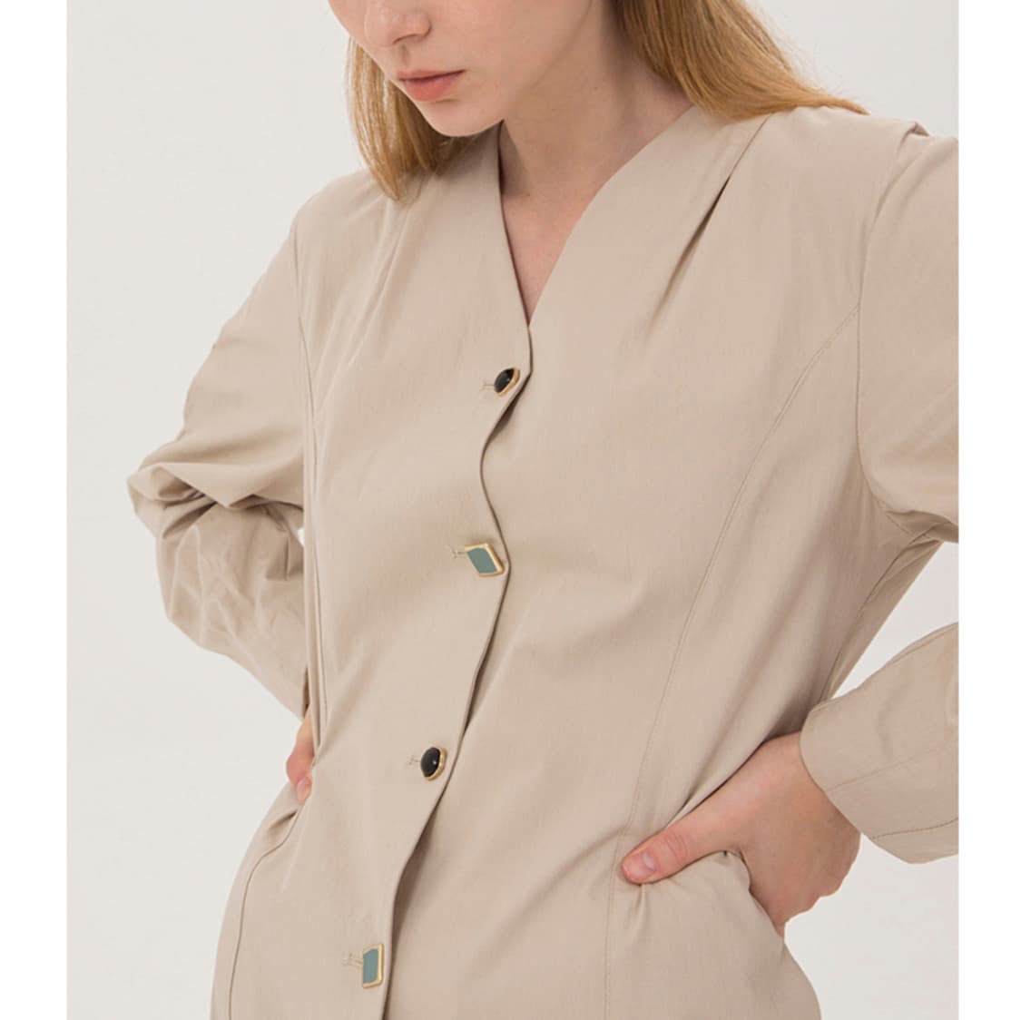 논로컬(NON LOCAL) 핀턱 노카라원피스 55 새상품 상품이미지2