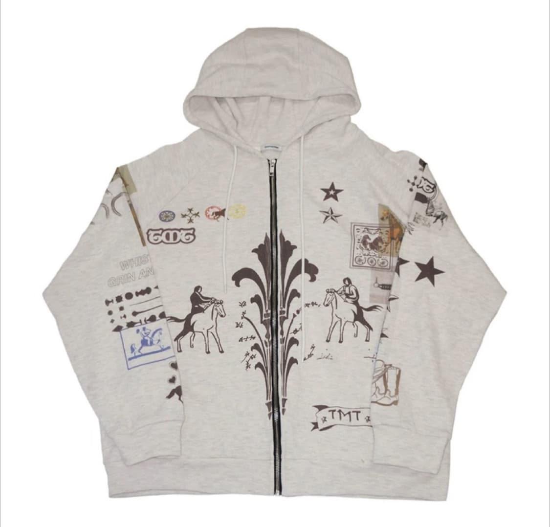 투머치택스 프린티드 와플 후드집업 상품이미지2