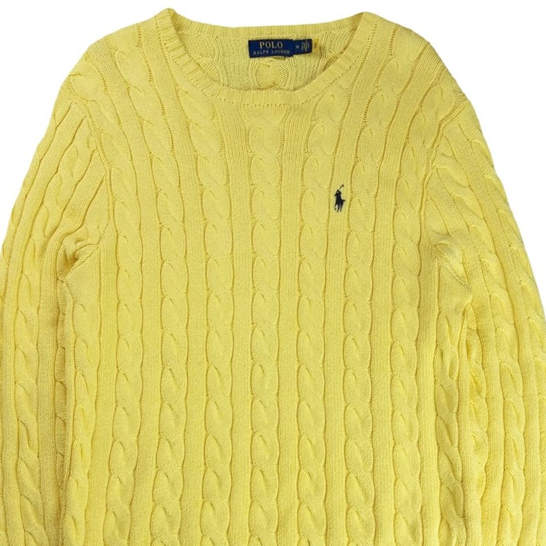 [폴로 랄프로렌] 포니 로고 자수 케이블 꽈배기 니트 레몬 M19919 상품이미지4
