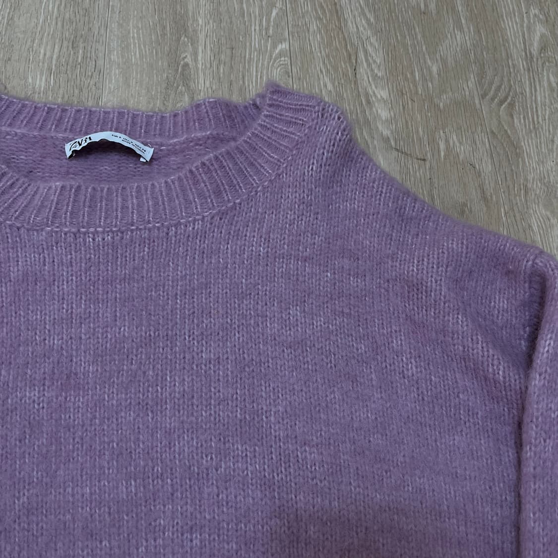 자라 여성 라운드넥 니트 핑크 S/90 상품이미지4