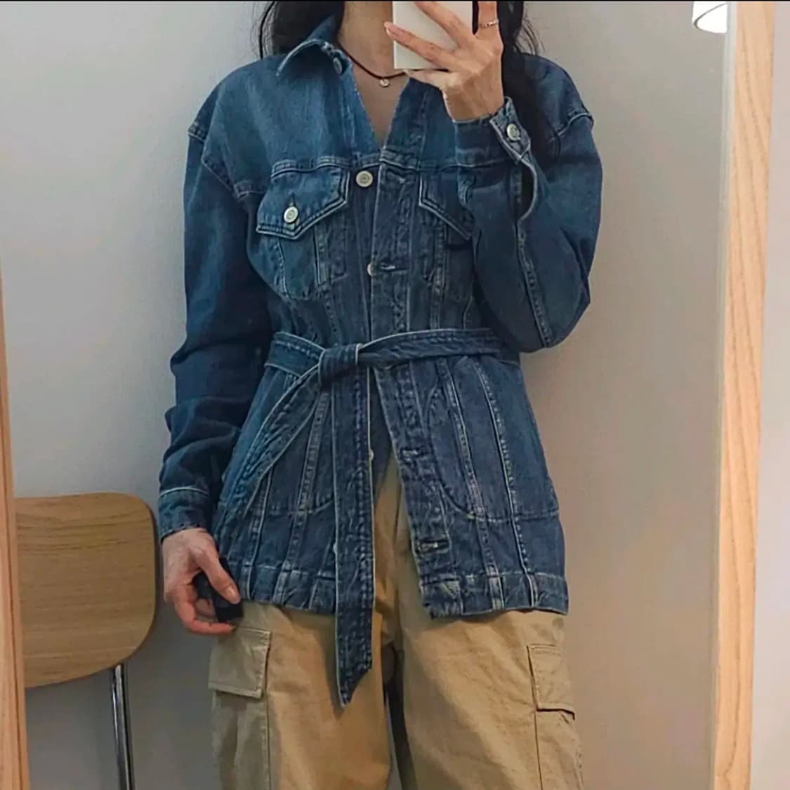 (XXS)랄프로렌 벨트 데님 필트 청자켓 상품이미지2