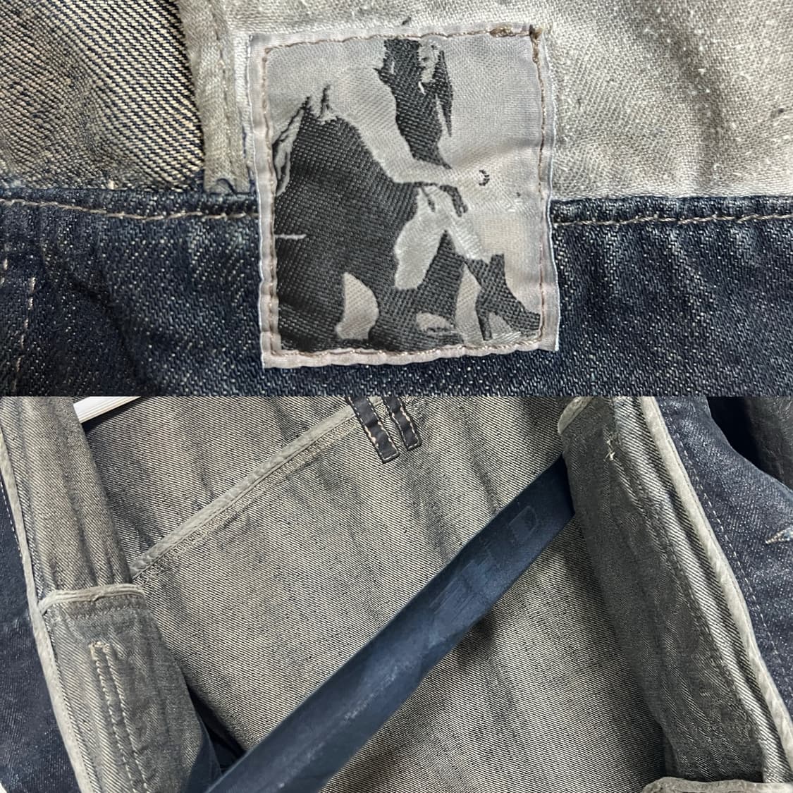 릭오웬스 10SS 다크쉐도우 팔가죽 데님 자켓 블루 블랙 상품이미지8