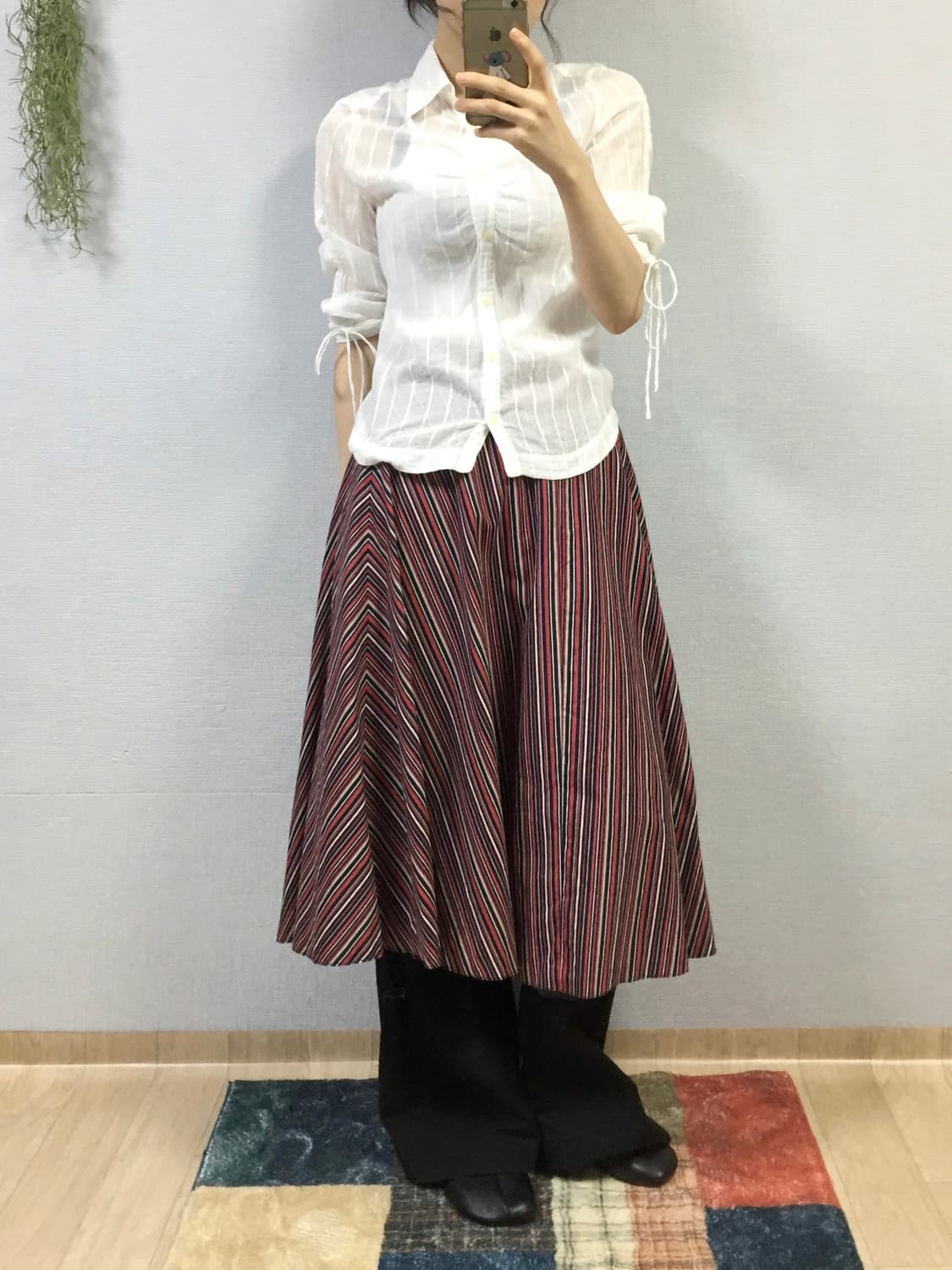Japanese vintage stripe skirt 상품이미지3
