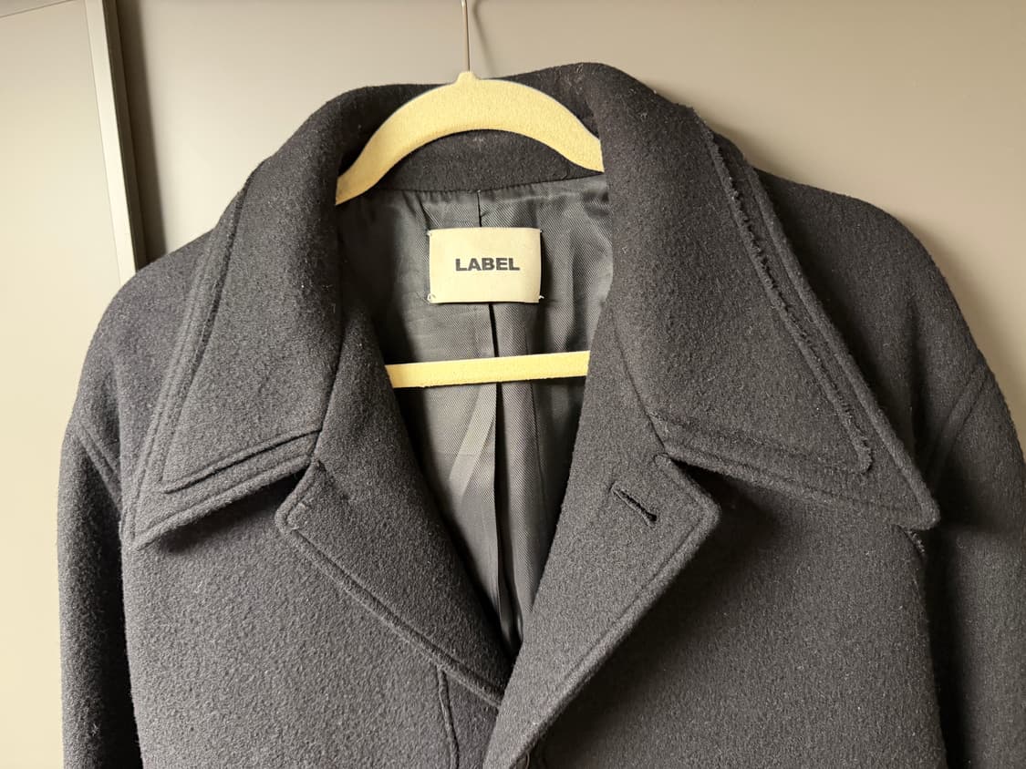 LABEL Archive 블랙 울 롱코트 XL 상품이미지3