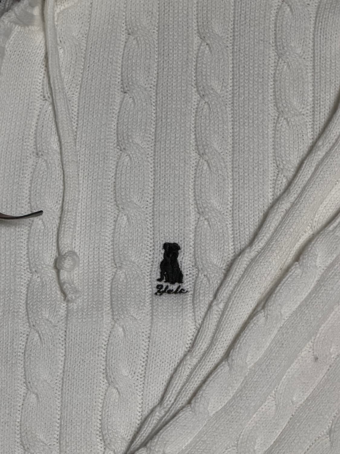 예일 케이블 아이보리 니트 후드집업 상품이미지3