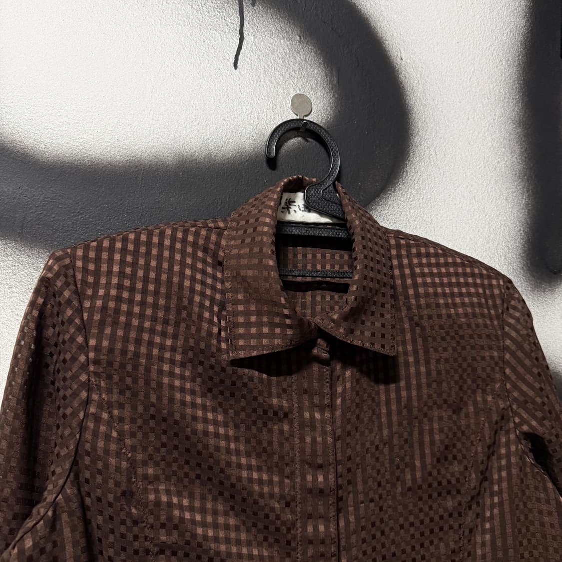 VTG 빈티지 긱시크 브라운 체크 패턴 셔츠 상품이미지3