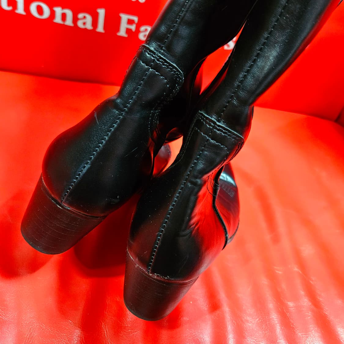 웨스턴 코 자수 레더 롱 부츠 250size 상품이미지4