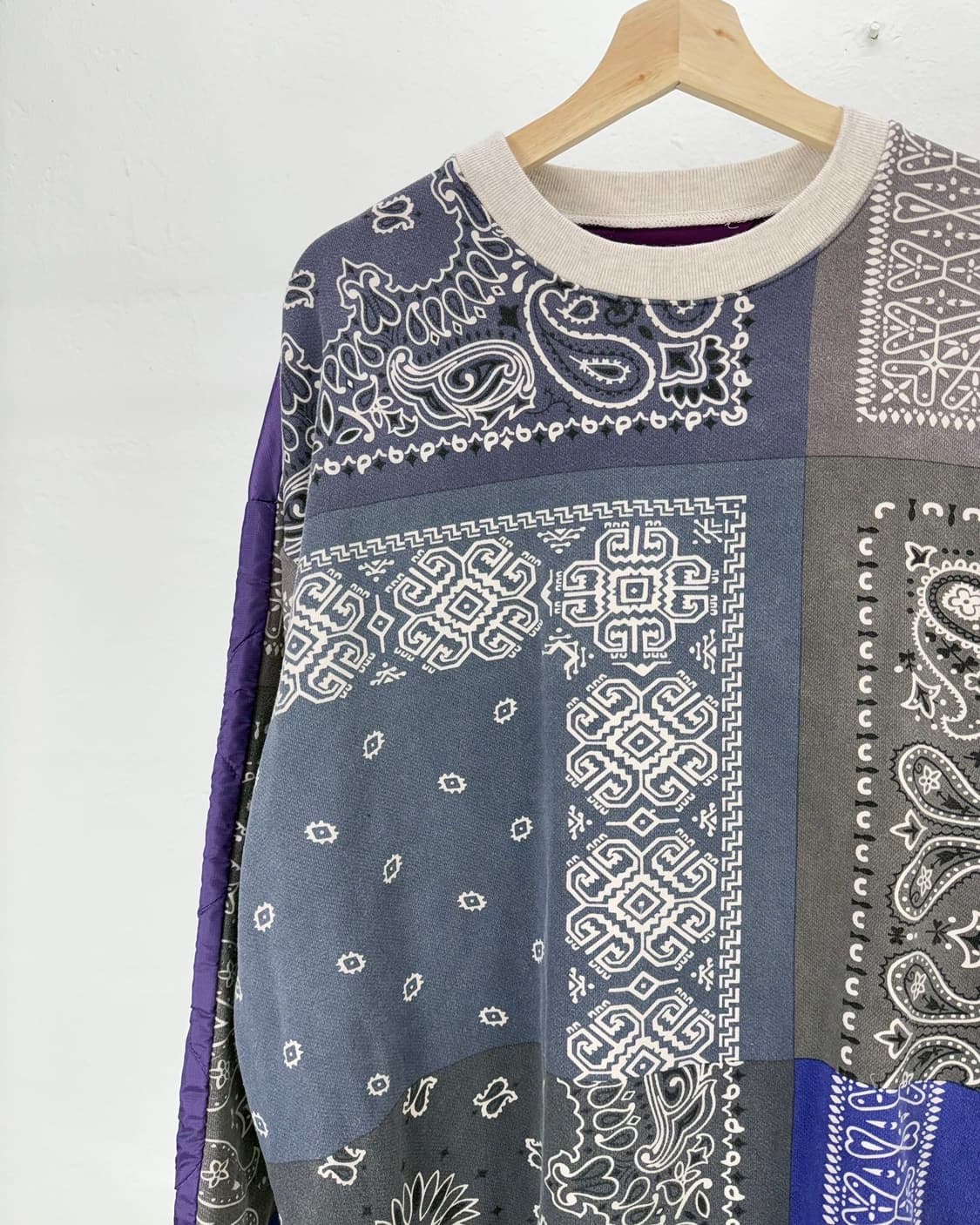 캐피탈 19aw 페이즐리 퀼트 크루넥 스웨트 포켓 코튼 셔츠 상품이미지2