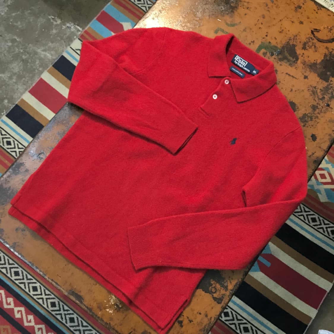 폴로랄프로렌 레드 울 카라니트 남성 102 여성 루즈핏  상품이미지2