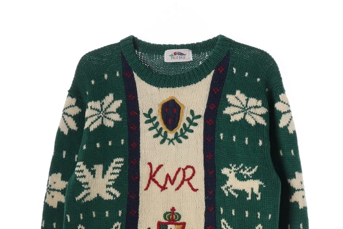 PACO BASI 올드스쿨 자수 엠블럼 니트 스웨터 상품이미지3