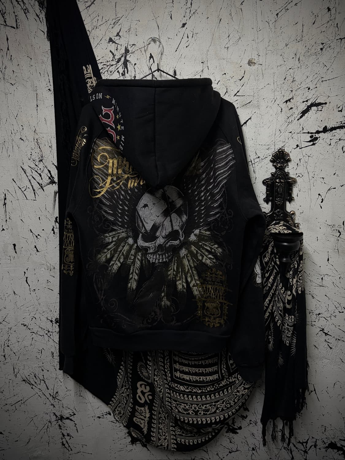 Skull Big Print Hoodie Zip-Up 상품이미지1