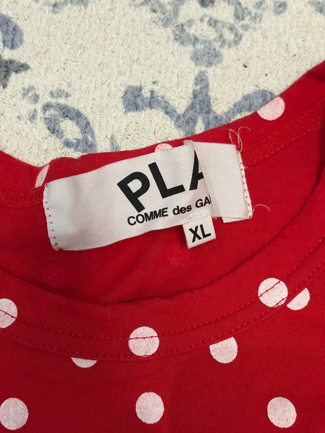 꼼데가르송 슬리브 도트 레드 XL 상품이미지3