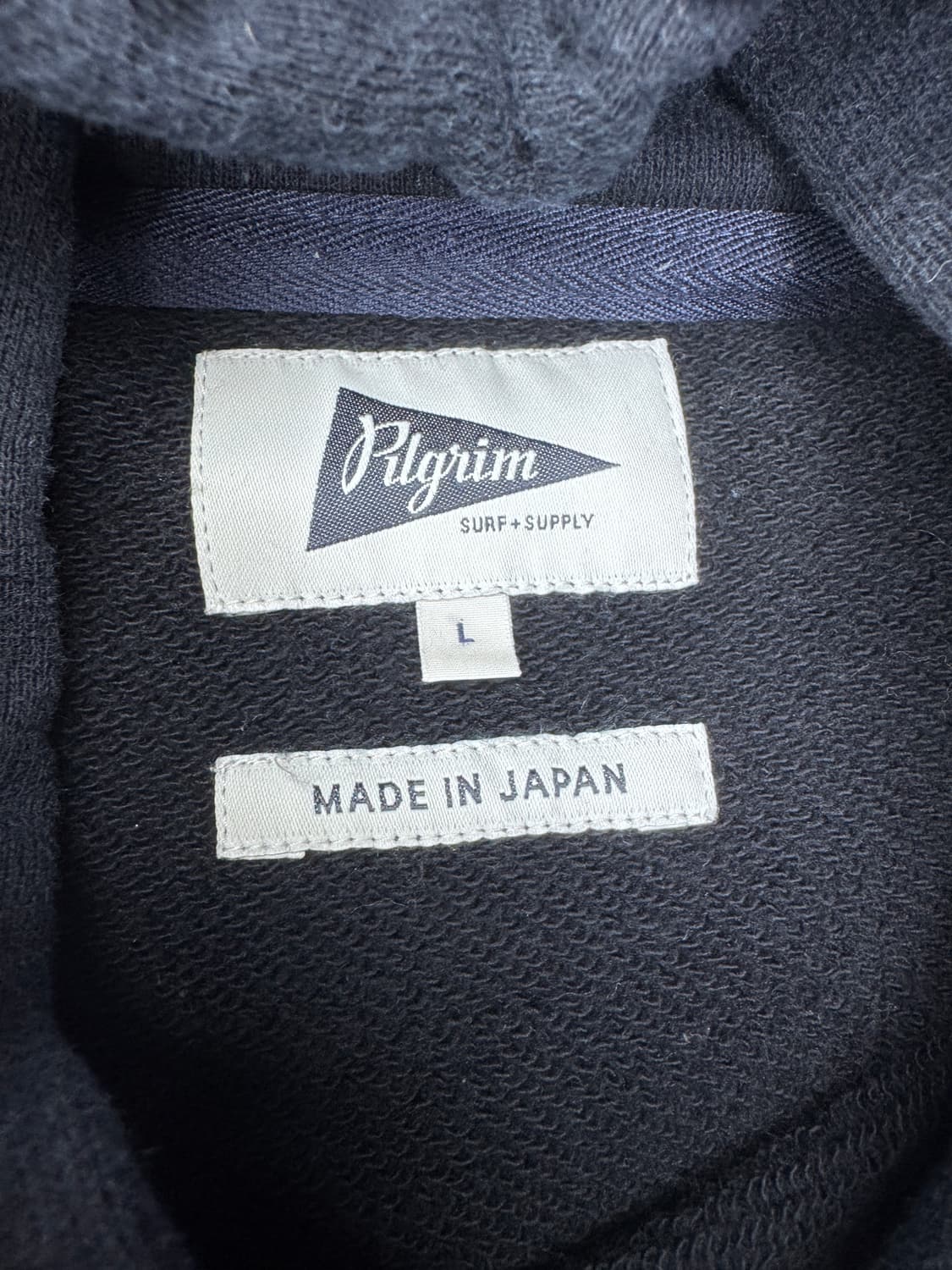 필그림 재팬 PILGRIM JAPAN 로고 스웻 후디 네이비 L 상품이미지5