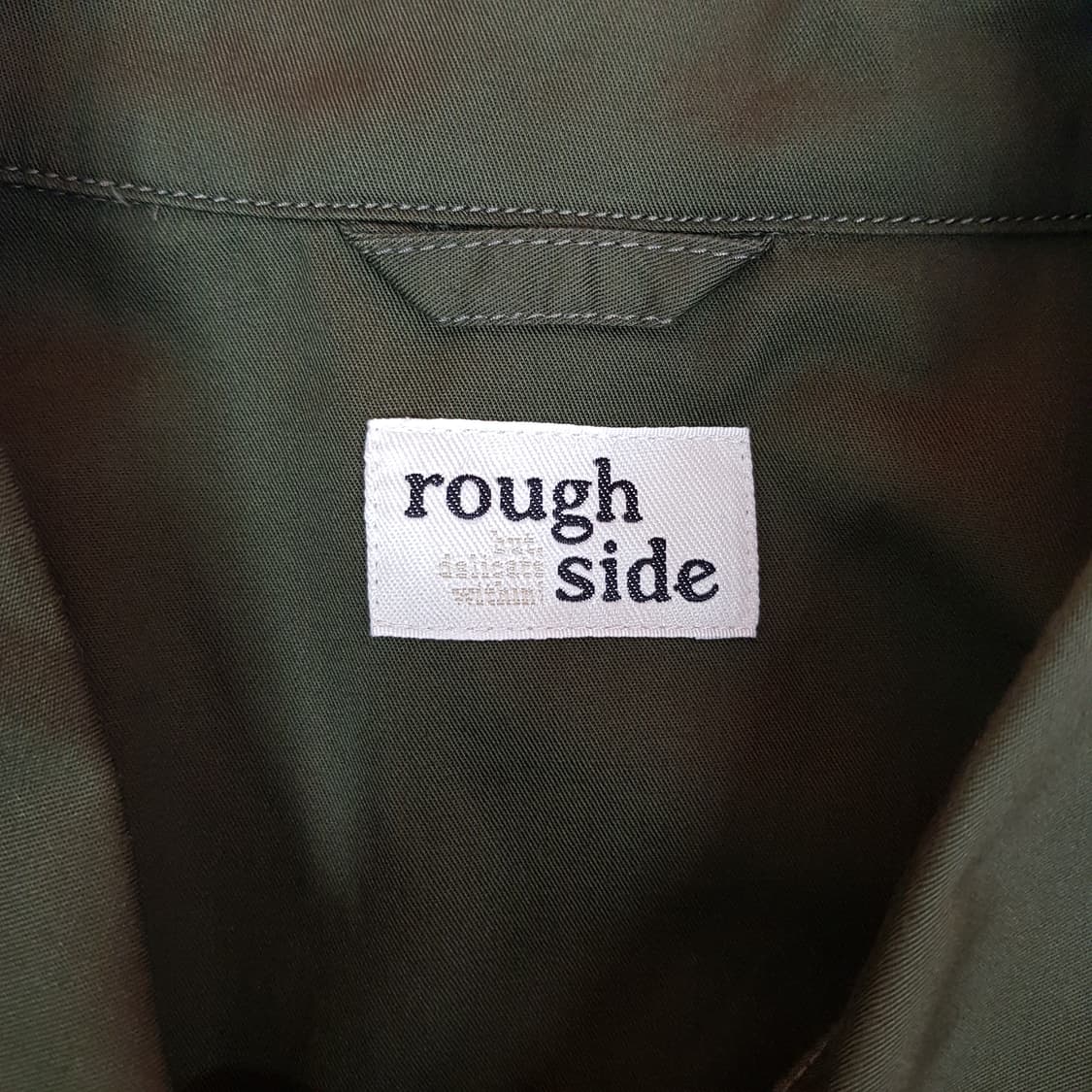 러프사이드(Rough Side) 카키 밀리터리 코튼 셔츠 자켓 2사이즈 상품이미지4