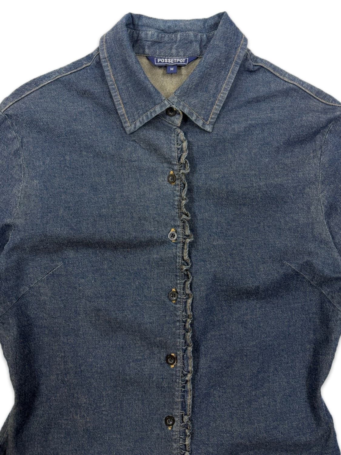 빈티지 데님 프릴 셔츠 상품이미지3