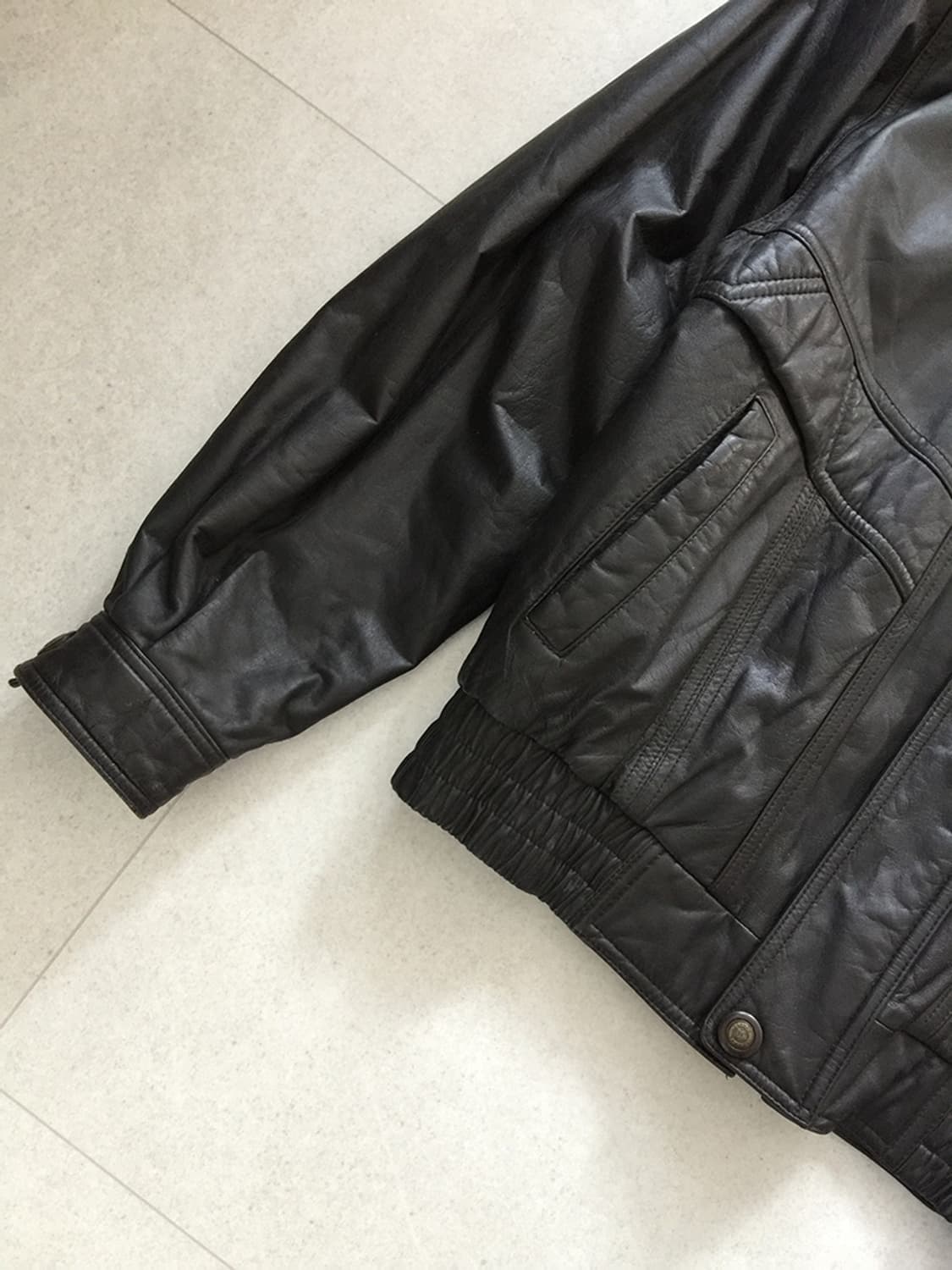 90s Man Vintage Cow Leather Jacket 105 상품이미지3
