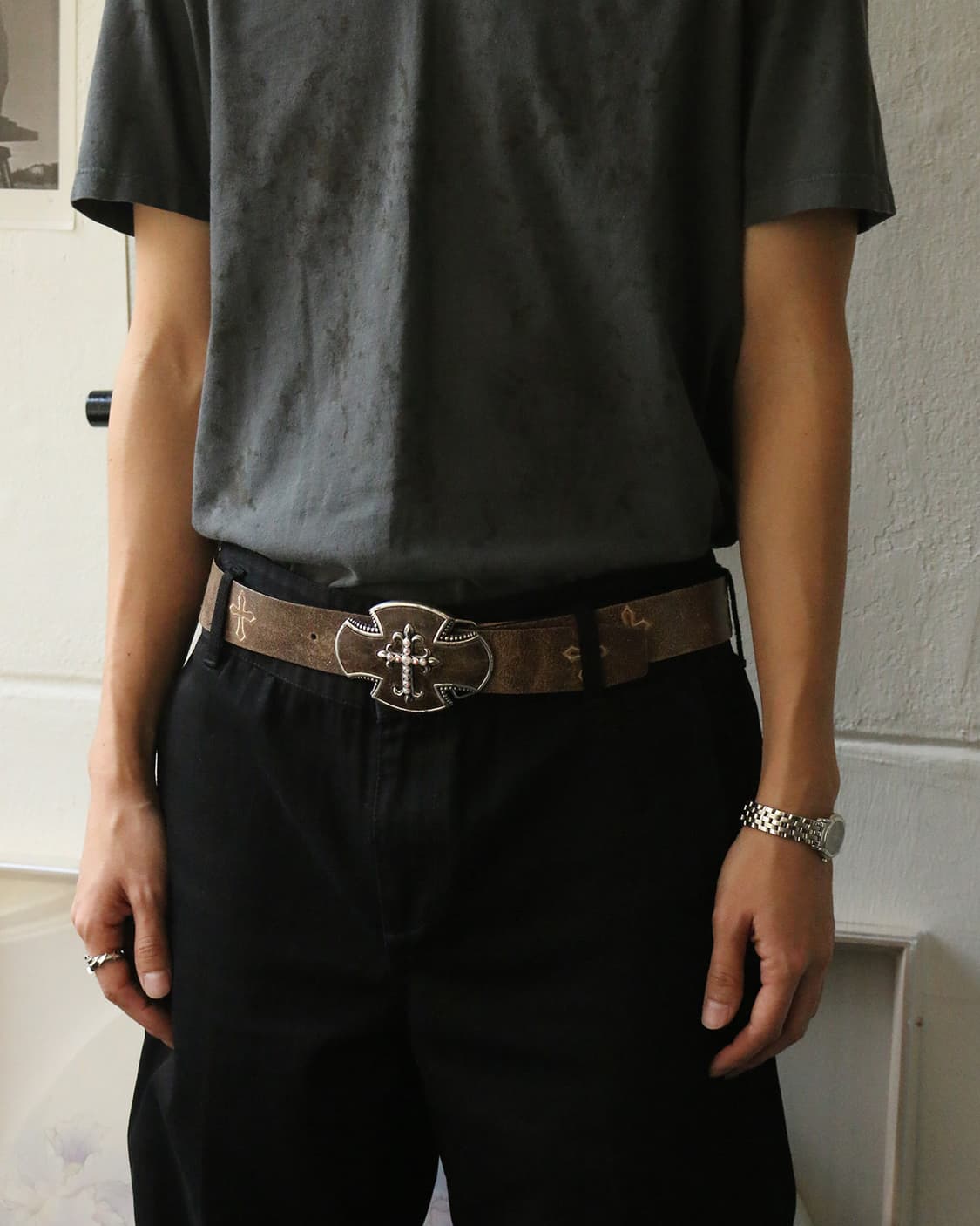 저스틴 크로스 레더 벨트 상품이미지3