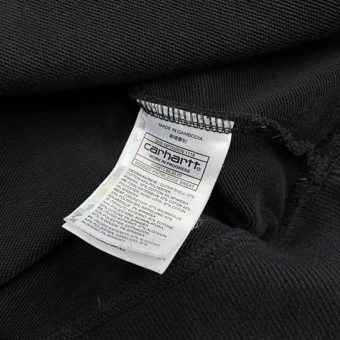 칼하트 옐로우 패치로고 네이비 후드 XL 상품이미지6