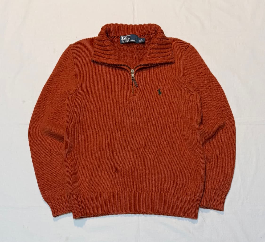 폴로 랄프로렌 반집업 코튼 니트 오렌지 상품이미지1
