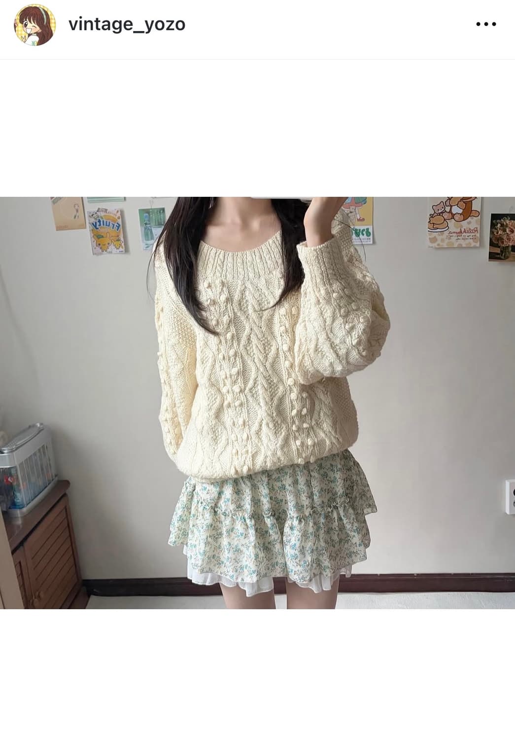 요조 빈티지 모리걸 잔꽃 도트 캉캉 숏스커트 상품이미지3