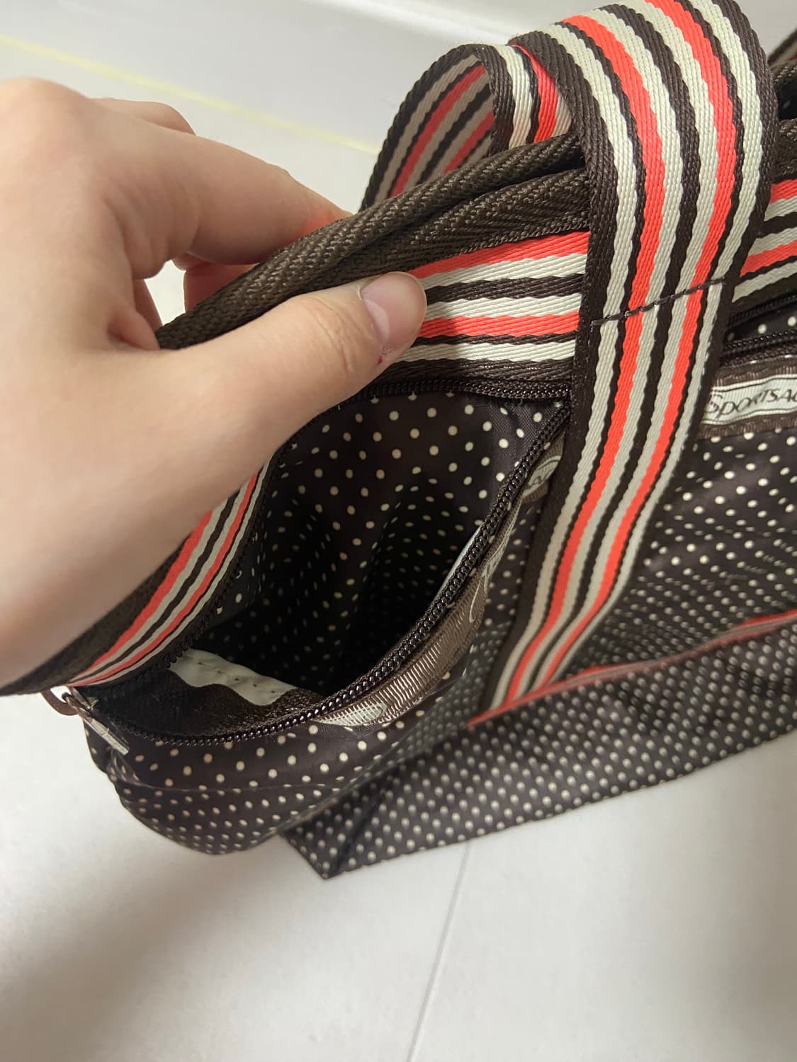 빈티지 레스포삭 도트 숄더백 상품이미지3