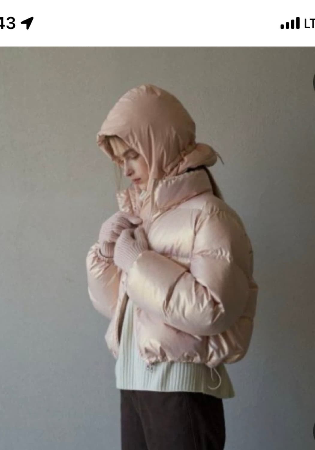 오로 글로시 숏패딩(핑크) 상품이미지1