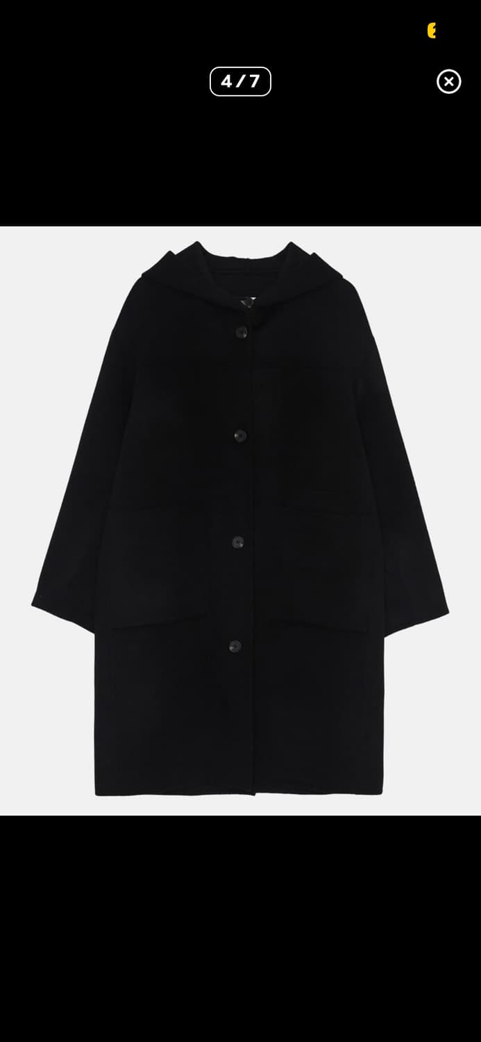 엔조블루스 핸드메이드 후드 코트 블랙 상품이미지4