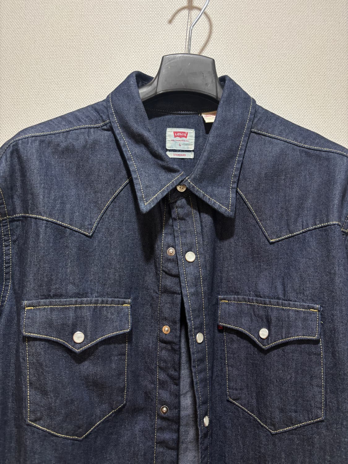 택포/S급) 리바이스 웨스턴 데님 셔츠 인디고 상품이미지4